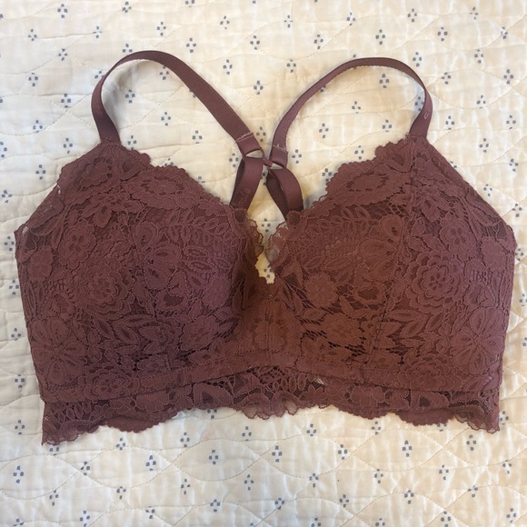 Aerie Real Happy Lightly Lined Bluegrass Lace Bra - Picture 8 of 8